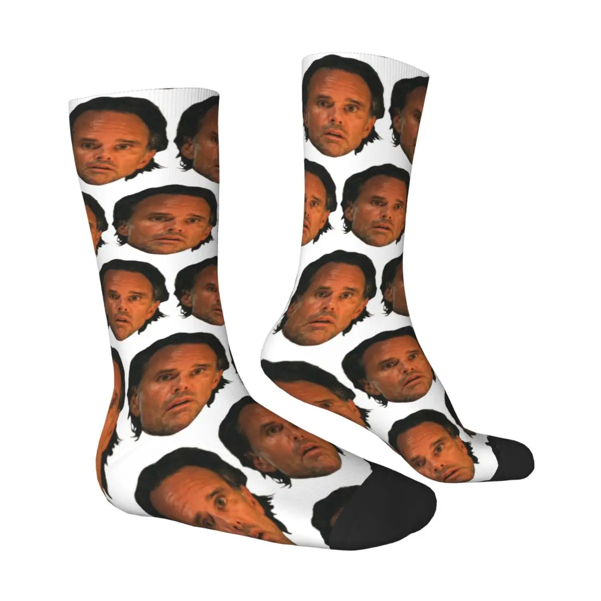 Фото All Seasons Rick WTF Gagged Goggins Face Meme White Lotus Socks Harajuku Sport Middle Tube Socks Stockings for Men Women Gifts №4