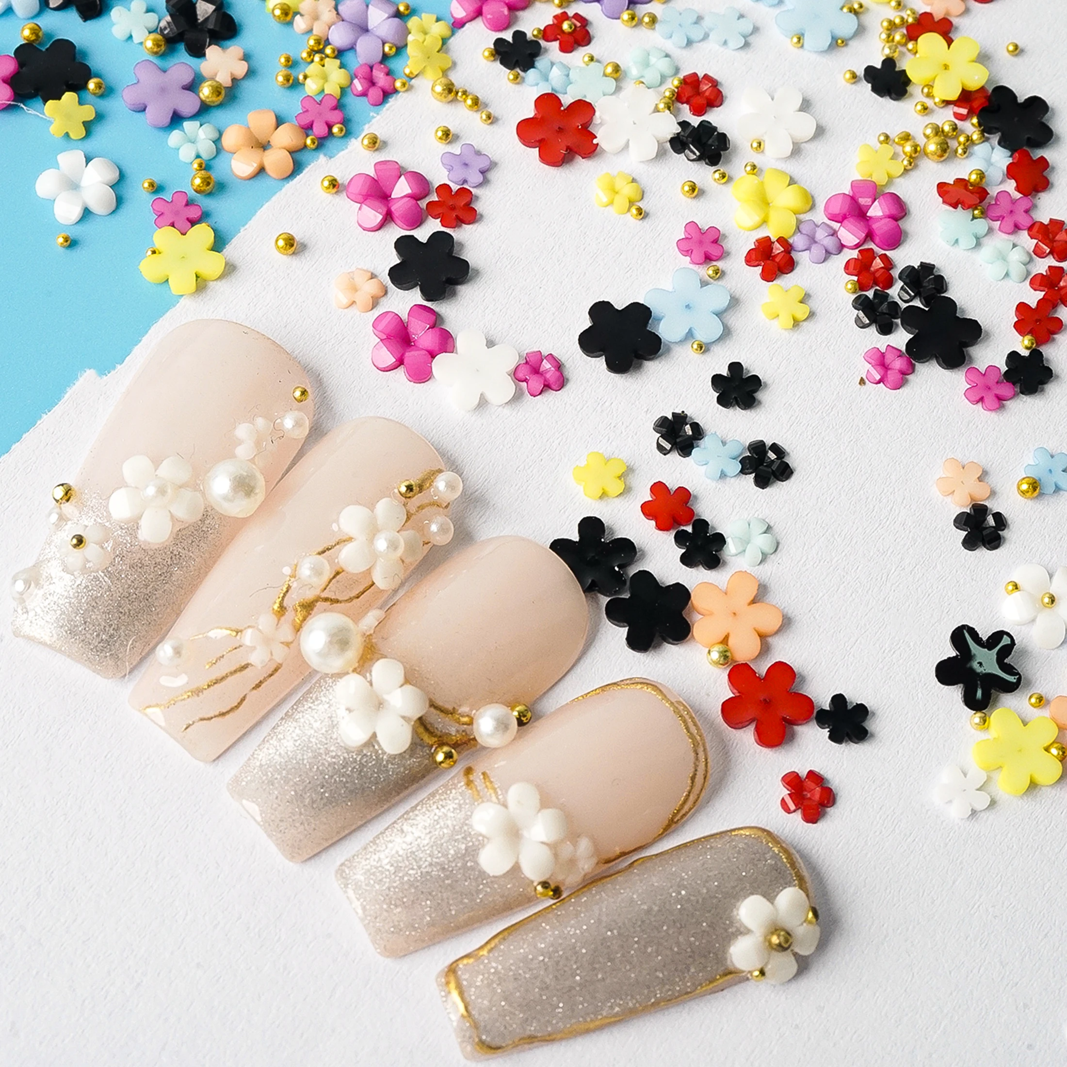 50 шт. подвески для ногтей с резьбой и лепестками цветочные украшения золотые