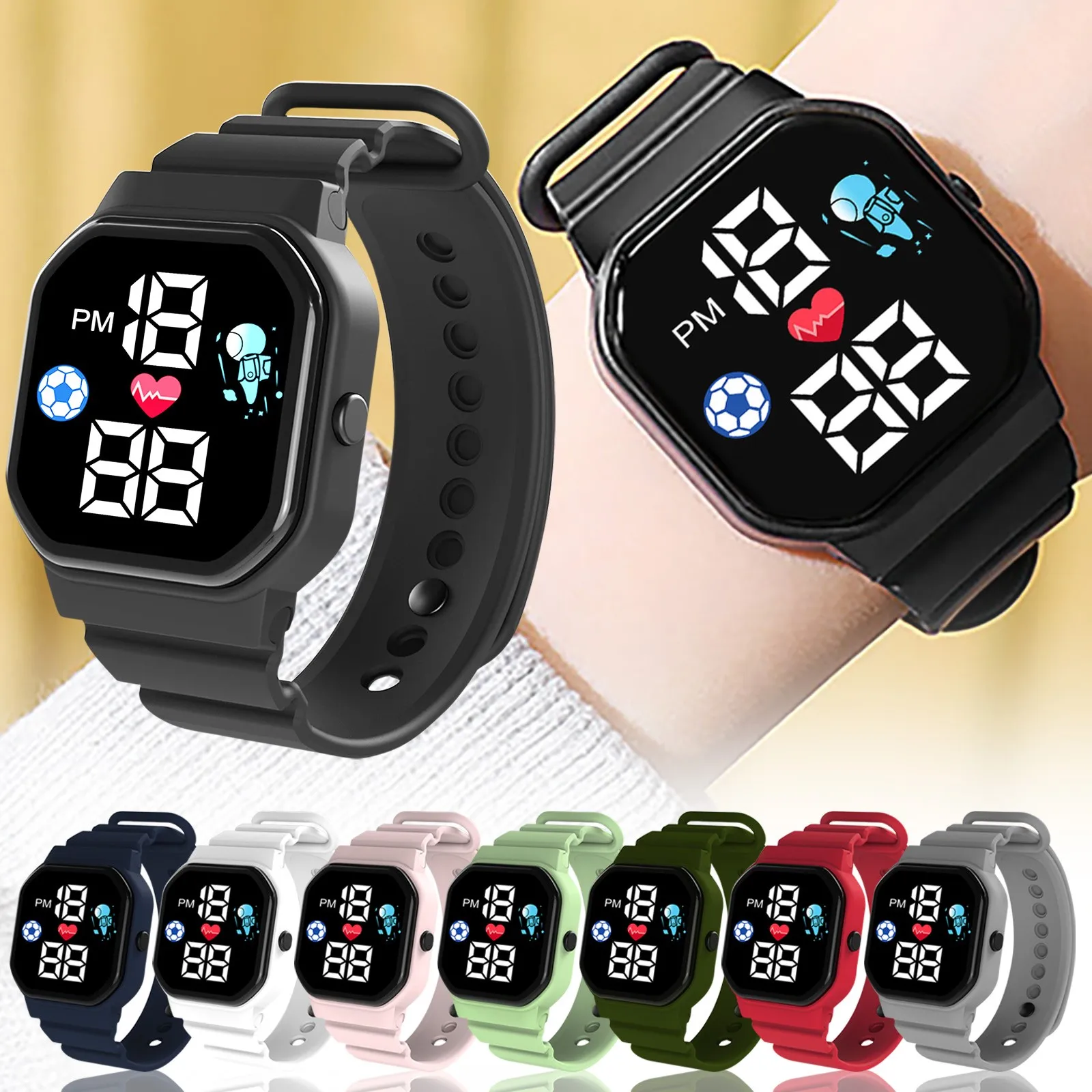 

Kawaii Waterproof Watches For Children Smart Display Week Suitable Digital Watches For Outdoor Sports Silicone montre enfant