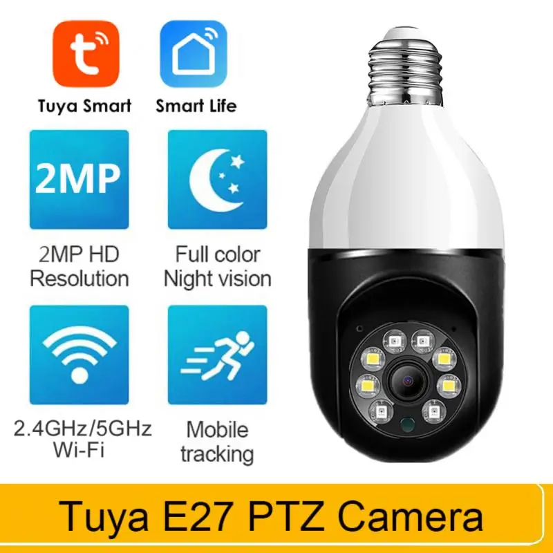 

2MP Tuya PTZ Wifi Camera Mini Plus E27 Bulb Socket Latest Model Security Surveillance For Smart Home Monitoring CCTV Camera