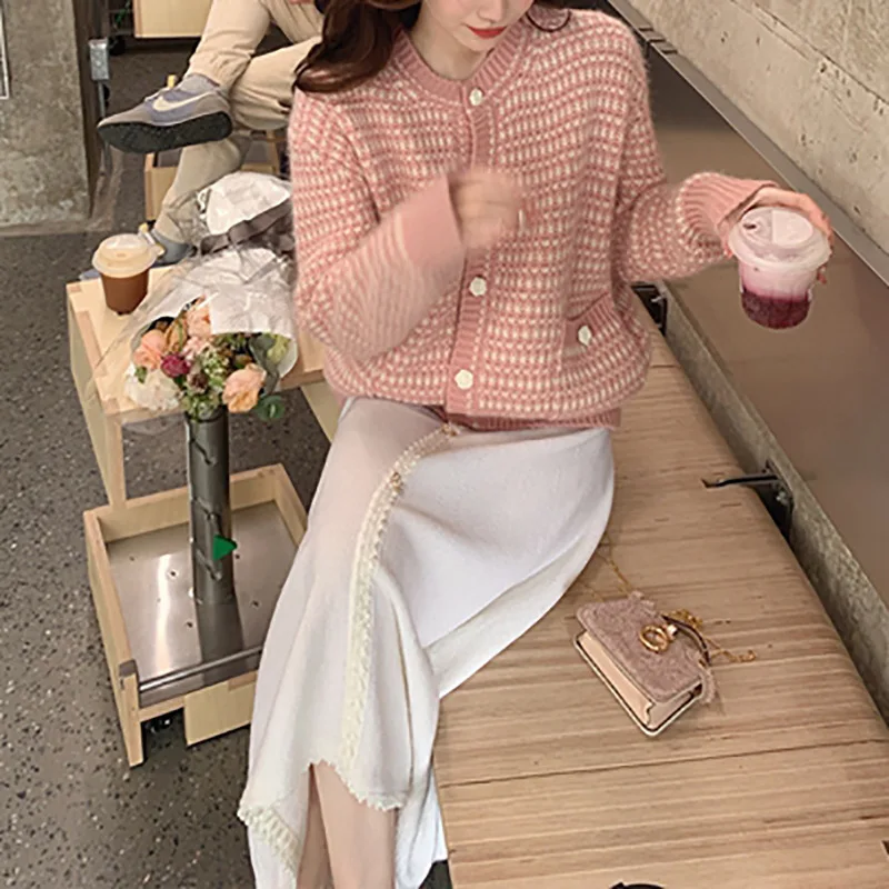 

Fashion Knitted Cardigan Kawaii Sweater Femme 2022 Para Mujer Spring Autumn New Year Sweet Winter Warm Cardigan Women
