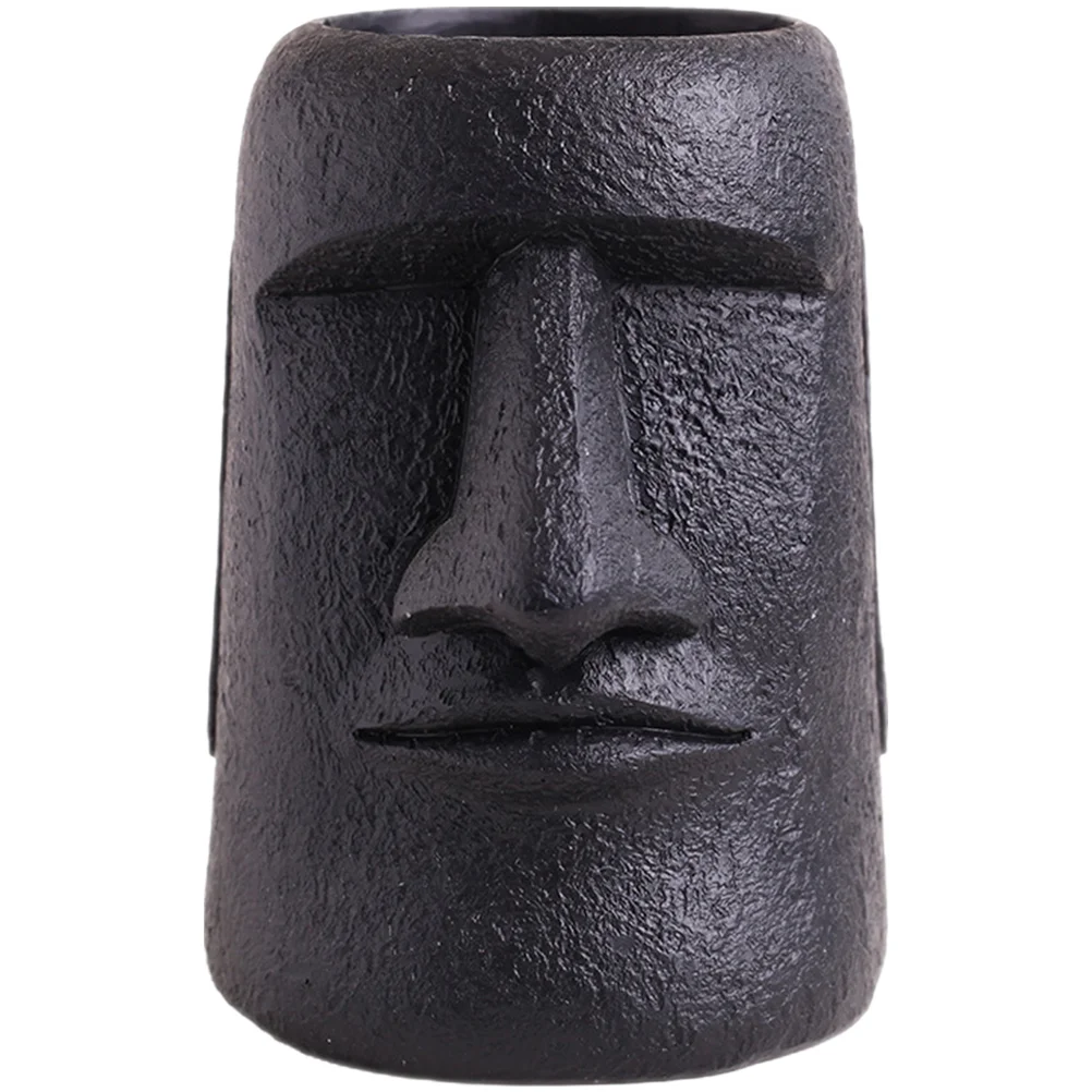 

Planter Head Pot Easter Island Resin Pots Flower Moaisucculent Statue Vaseface Succulents Human Bonsai Figurine