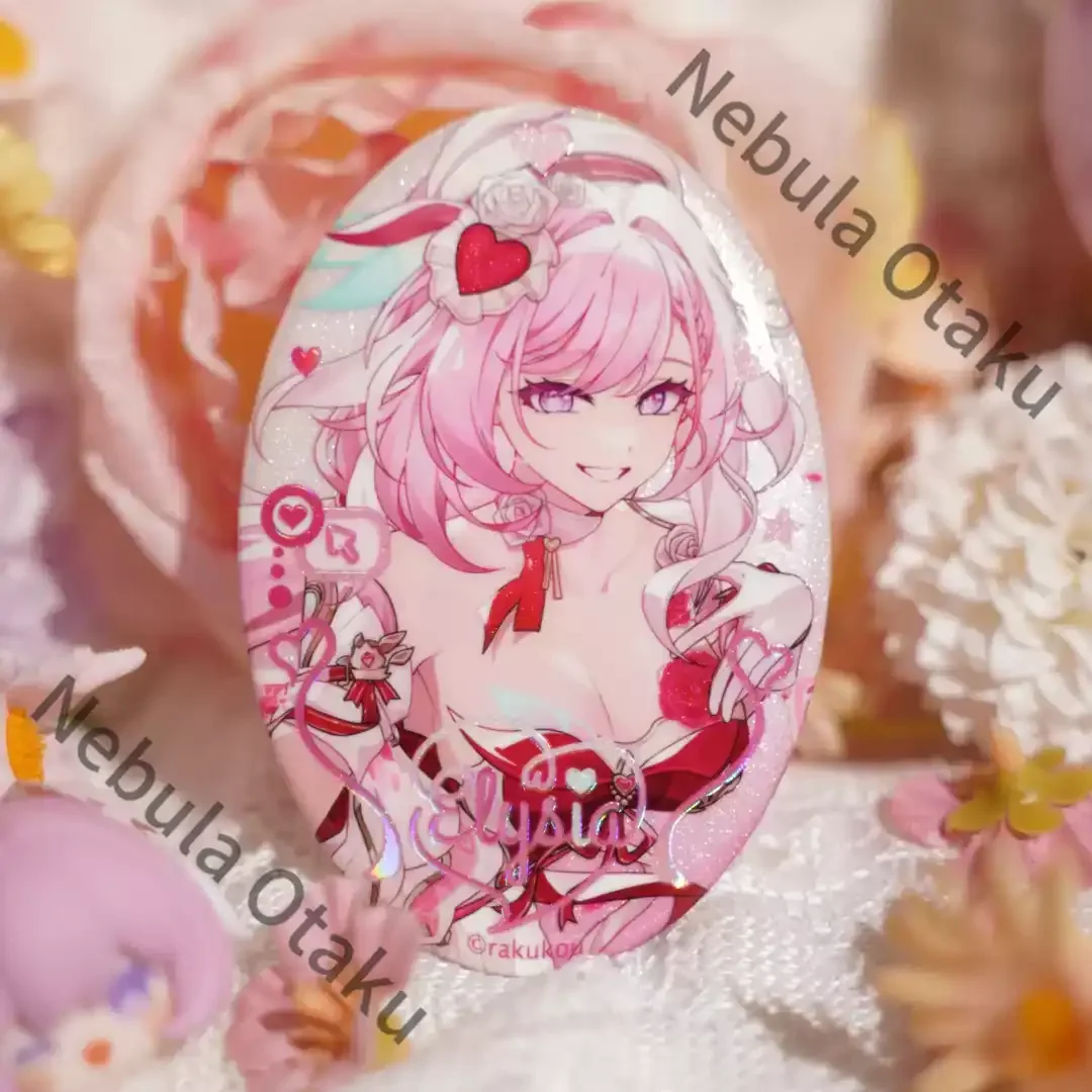Фото Сувенирные подарки для коллег: значок Honkai Impact 3 Элизия, акриловая цветная открытка для моментальной печати, открытка с жидким глиттером, маджонг, косплей №2