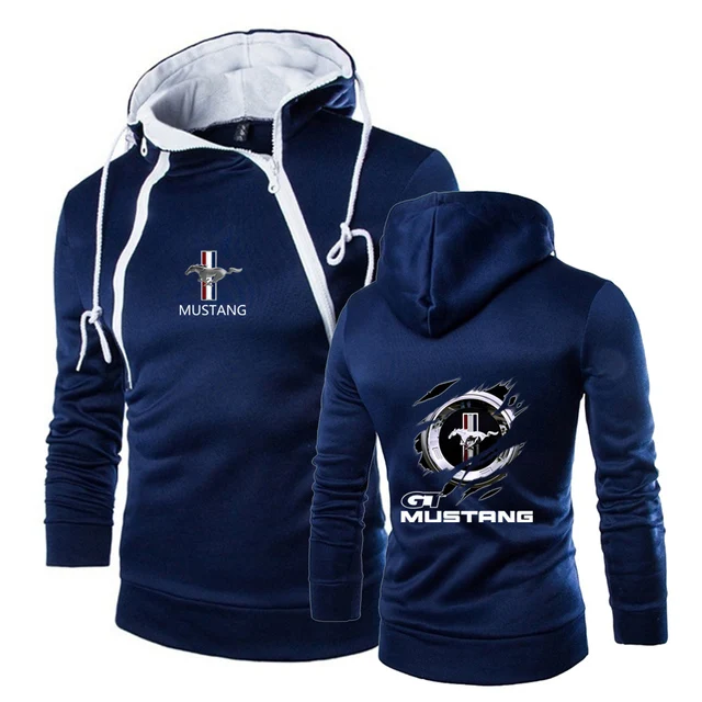 

New Men Creative Design Mustang Leisure Man Pullover Hoodies Comfortable Hooded Sweatshirt Classic Tracksuit Warm Slim Tops