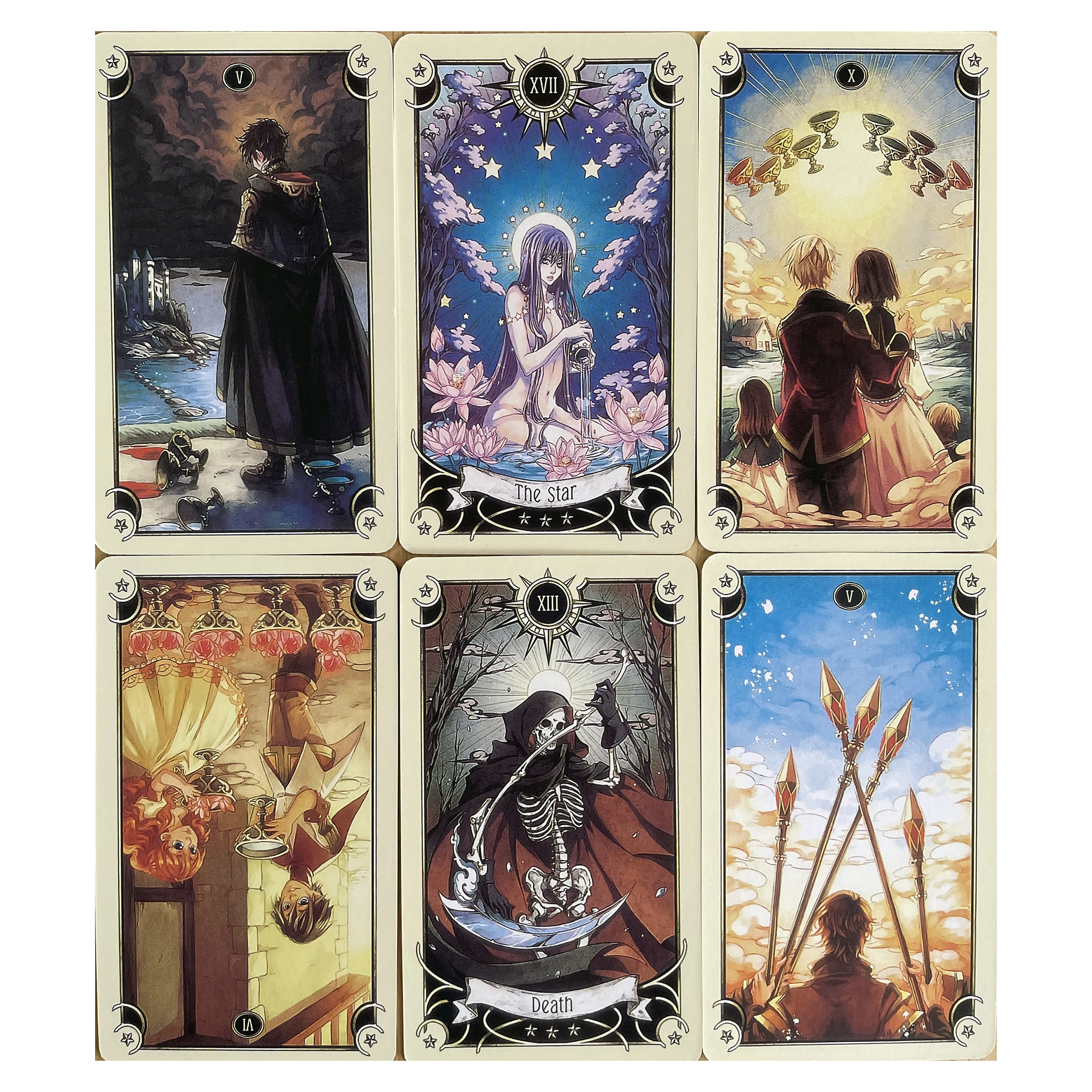 Mystical Manga Tarot card deck，Vintage board and card games, the best-selling product, essential for entertainment.