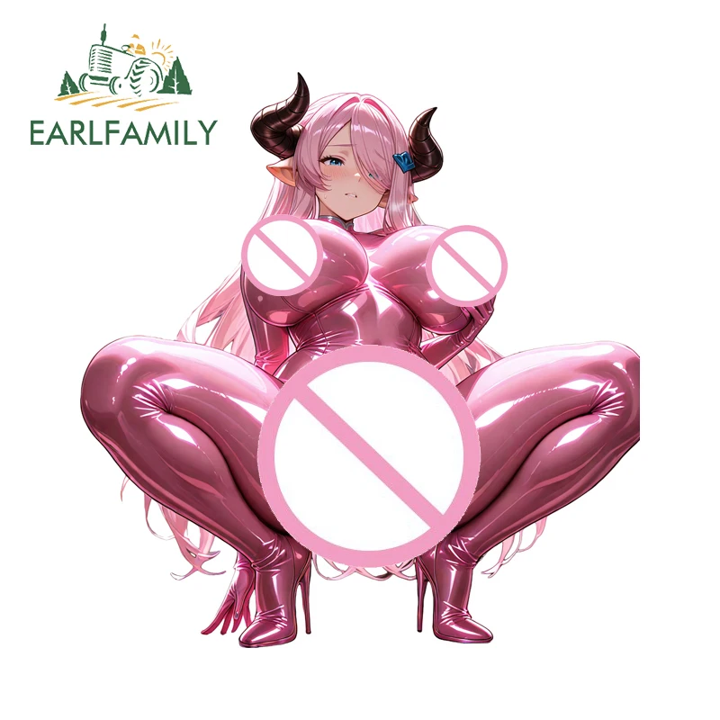 

EARLFAMILY розовые волосы Futa автомобильная наклейка автомобильные аксессуары черная шелковая посылка аниме наклейка личность караван мотоцикл графика