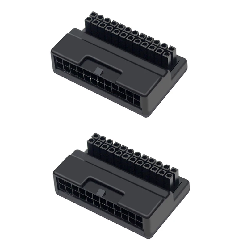 

2PCS ATX 24Pin To 90 Degree Mains Plug Adapter Motherboard Mains Cable Connectors DIY Mounting Accessessory