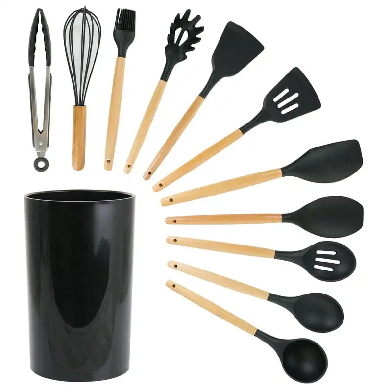 

12 Piece Silicone and Wood Cooking Utensils