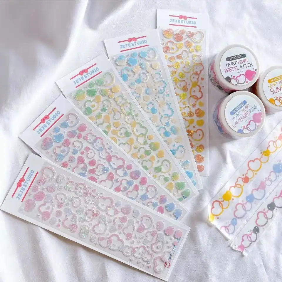 Корейская наклейка с надписью Love Hollowed Out лазерная голографическая скрапбукинг