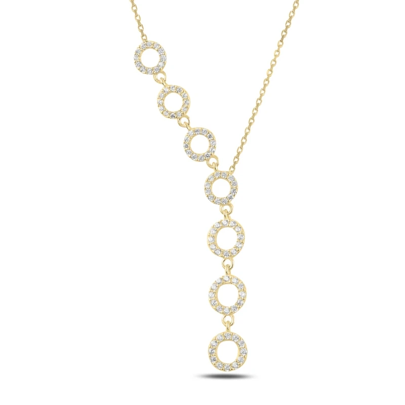 

Silver 925 Sterling Ring Zircon Cubic Zirconia Dangle Y Necklace