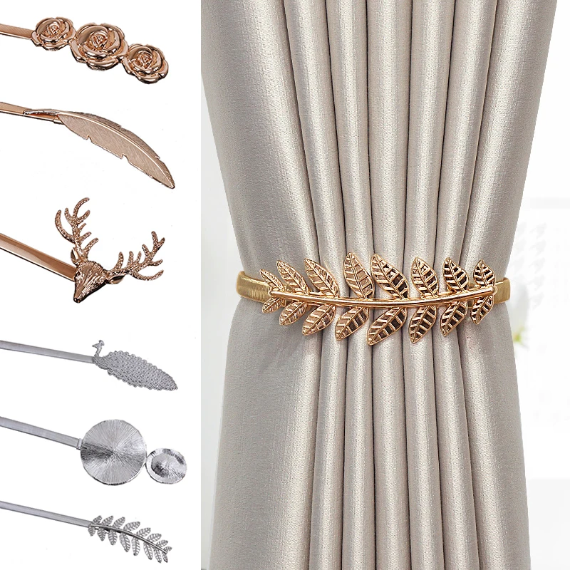 

Metal Curtain Tie Rope Elastic Curtain Accessories Decorative Window Accessories Creative Elastic Curtain Buckle Home Decor