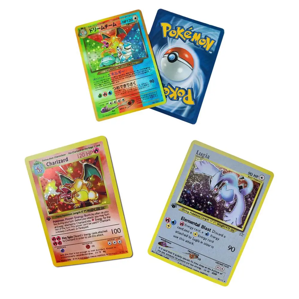 

8.8Cm Pokemon Base Set Cards Game Shining Charizard Collection Diy Flash Cards Gift Children Christmas toys Gift