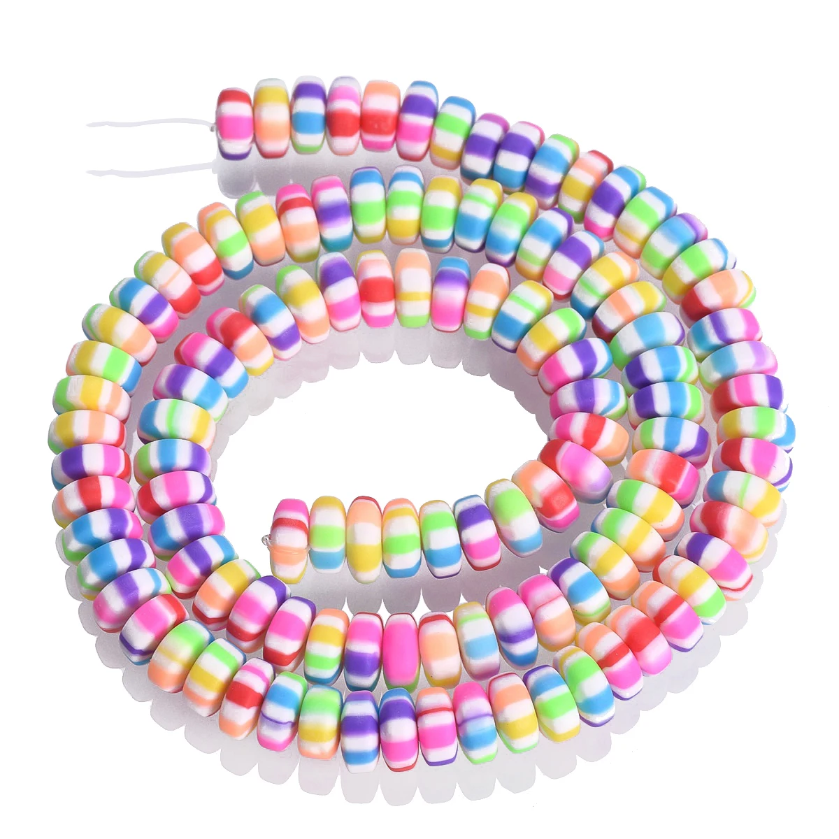 

1 Strand 39cm 105pcs 7mm Rondelle Handmade Polymer Clay Spacer Beads Lot For Jewelry Making DIY Bracelet Findings