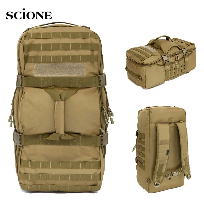65L Outdoor Military Tactical Backpack Large Camping Trekking Travel Bag Climbing Army Sports Bags Men Molle Rucksack XA944WA