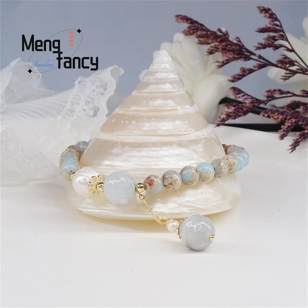 Новый женский браслет Shushan из камня с нефритовой пряжкой в старинном стиле