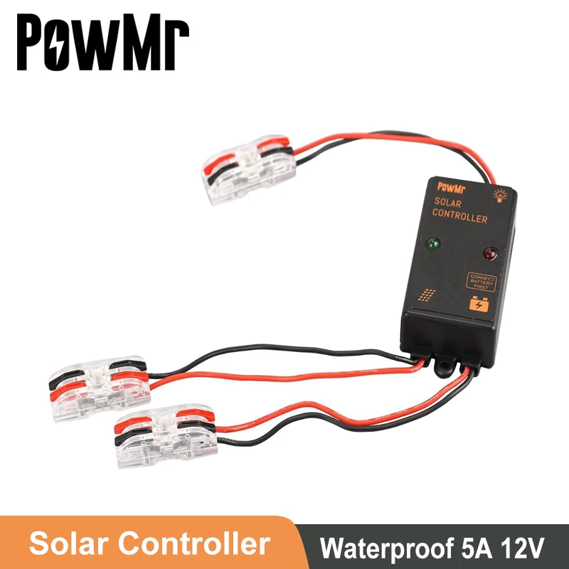 

5A 12V Solar Waterproof Charge Controller IP67 for Small Solar Home Use Mini Size Solar Charge Controller Load Working 24 hours