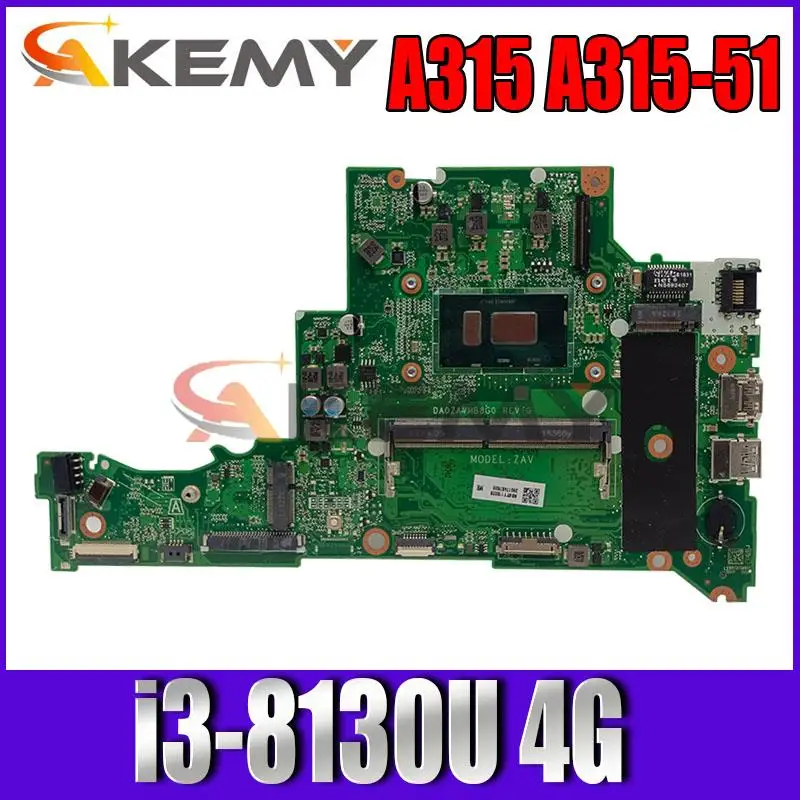 

Материнская плата для ноутбука Acer Aspire A315 A315-51 CPU/4GB DA0ZAVMB8G0 test 100% OK
