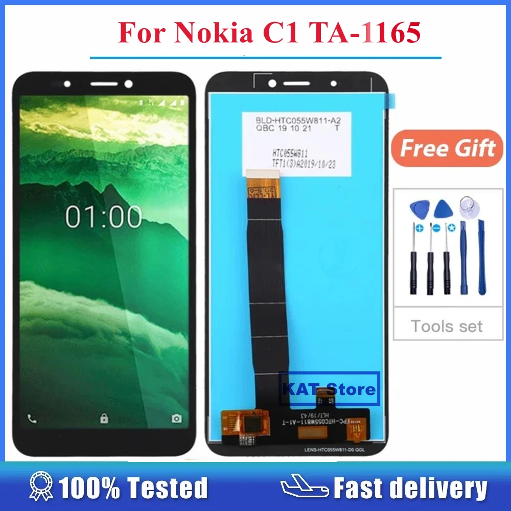 

Tested For Nokia C1 TA-1165 LCD Display With Touch Screen Digitizer Full Assembly With Repair Tools