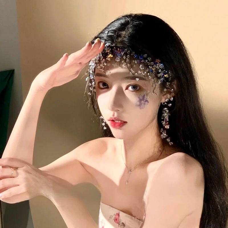 Женский винтажный головной убор обруч для волос со стразами и звездой свадебное