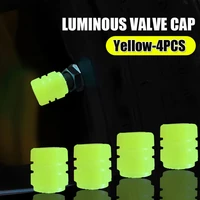 4pcs luminous yellow tire valve cap cap wheel tyre rim stem cover decorative car motorcycle bike accessories