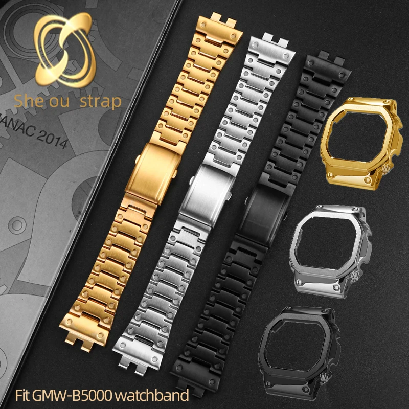 Ремешок из нержавеющей стали для часов Casio G-SHOCK мужской стальной браслет