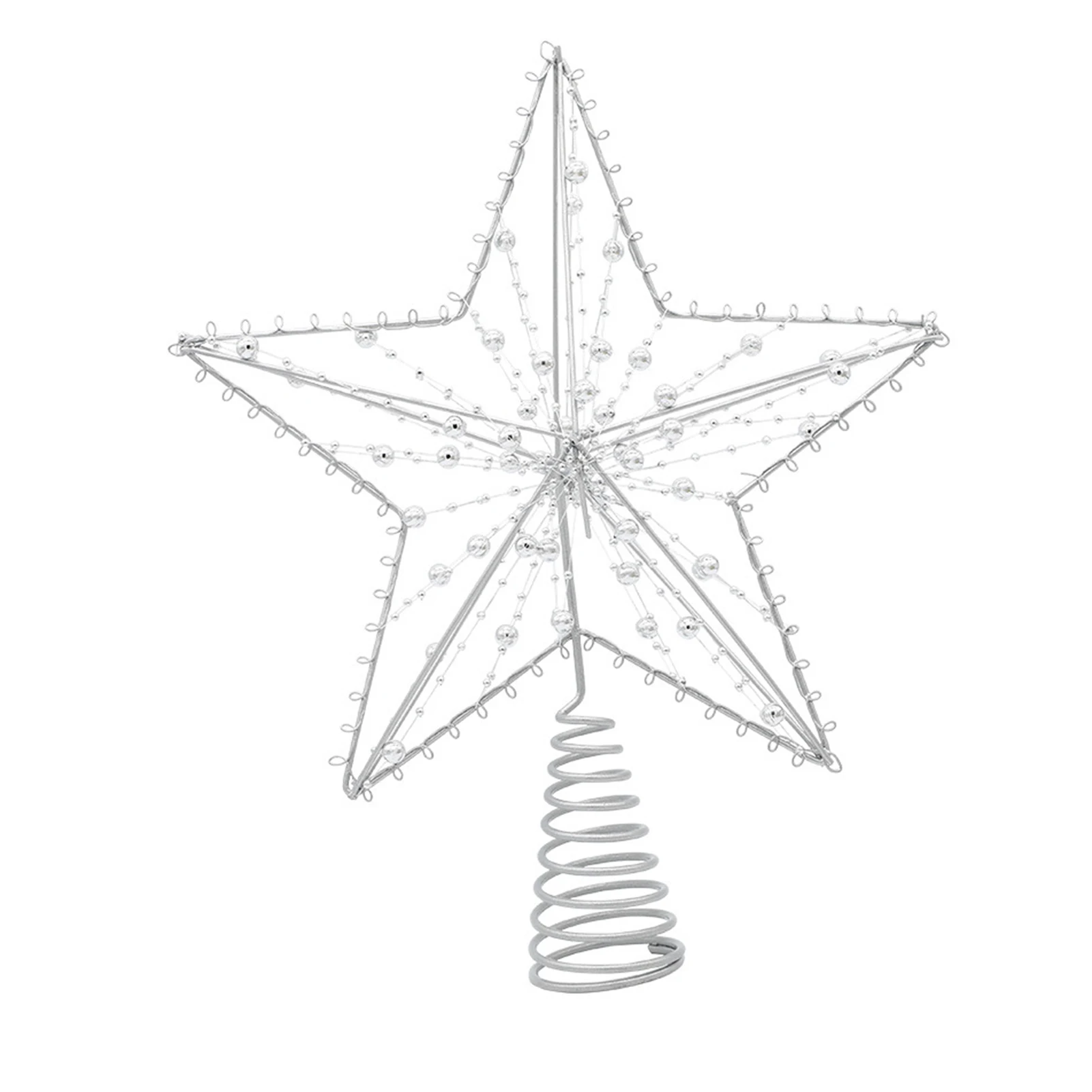 Christmas 3D Tree Topper Star Decorative Iron Star Shape with Shine Mini Balls for Grinch Xmas Tree TS1