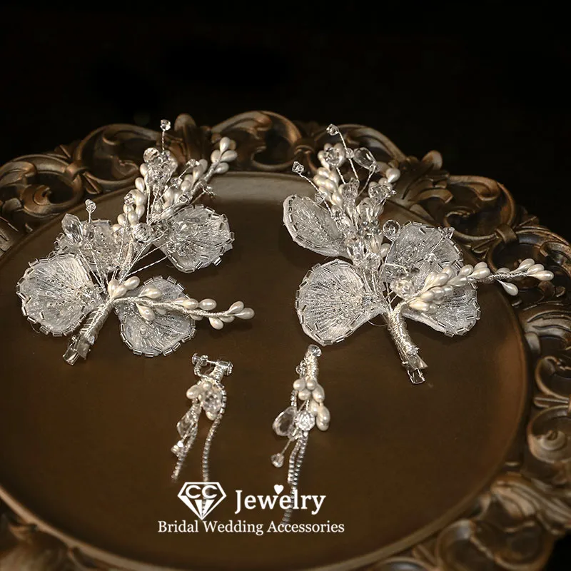 

CC 100% Handmade Hairgrips Wedding Accessories Women Hairwear Bridal Dress Engagement Hair Ornaments Romantic Hairpins AN291