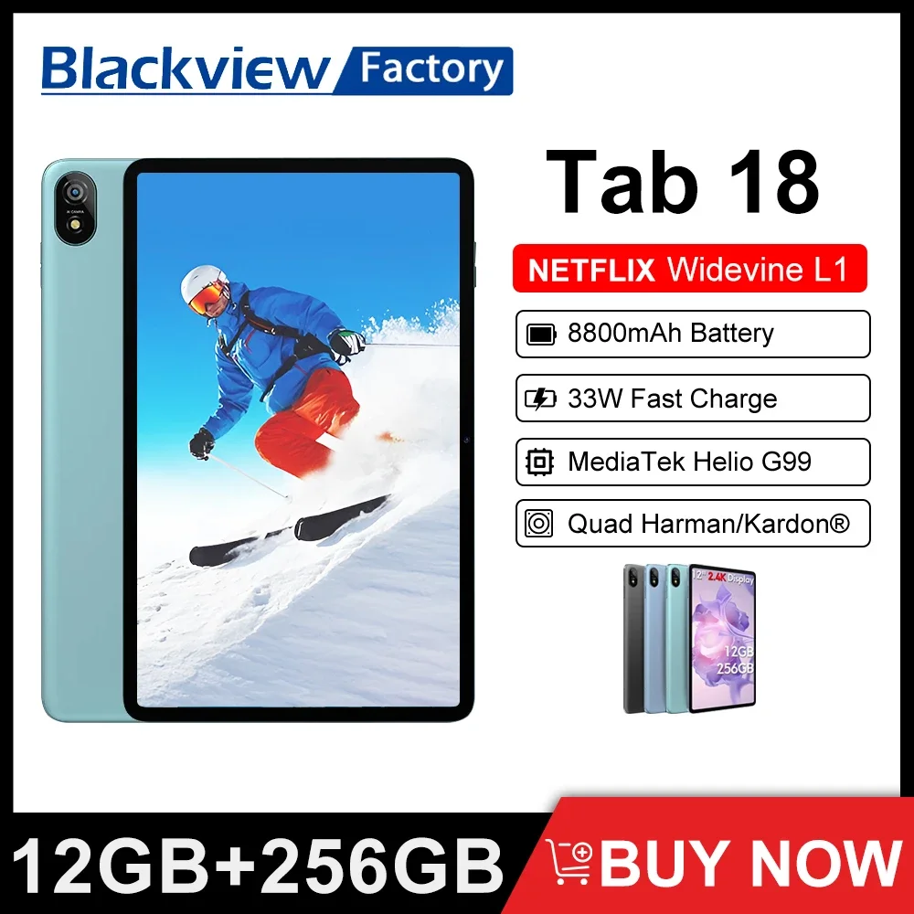 Планшет Blackview Tab 18 12" 8/256ГБ Wi-Fi+4G Android