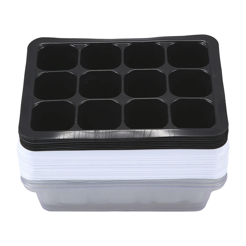 

10 Sets Seed Trays 120 Cells Seedling Starter Tray Garden Plant Germination Kit Seed Starting Tray With Dome And Base, Hand Tool