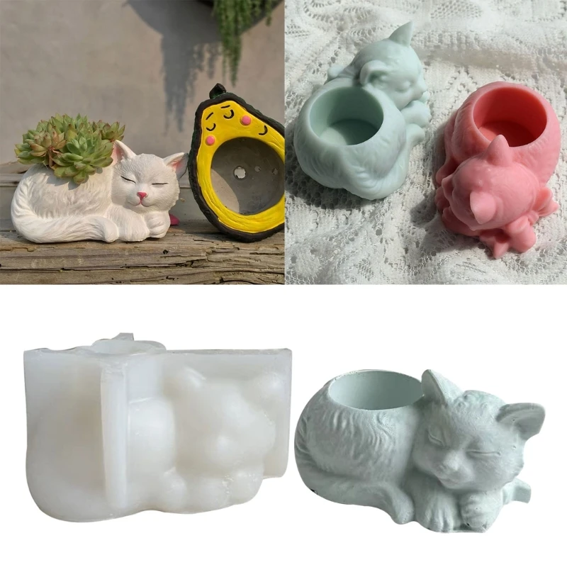 

Succulents Flower Pot Resin Silicone Mold Suitable for Diy Garden Concrete Flower Pot Candle Holder Crafts Home Decor