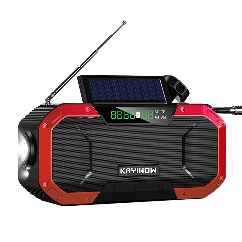 

5000mAh Waterproof Solar Radio Emergency Radio AM/FM/WB Weather Radio Hand Crank Radio With LED Flashlight Phone Power Bank