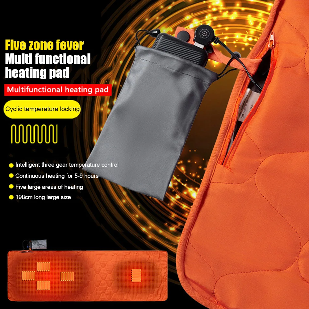 

Многофункциональный Спальный Мешок 5 В, 2 А, USB-коврик с подогревом, 3 уровня температуры, электрический, складной, портативный, для пеших прог...