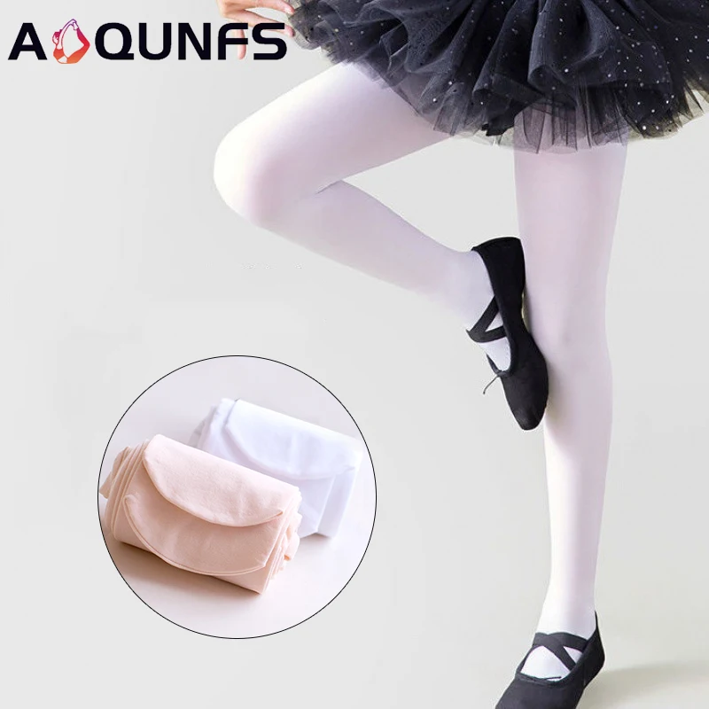 

AOQUNFS Ballet Dance Tights for Girls Women Kids Adults Ballet Dance Stockings Pantyhose 90D Velvet Seamless Leggings White 3pcs