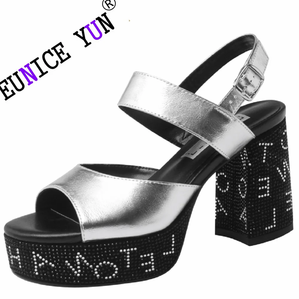 Женские туфли-лодочки из натуральной кожи на высоком массивном каблуке размеры