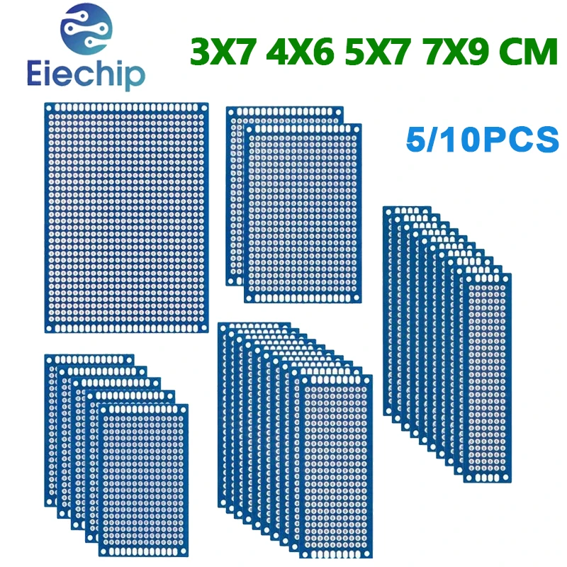 

5/10 шт., двухсторонние печатные платы, 3x7 см, 4x6 см, 5x7 см, 7x9 см