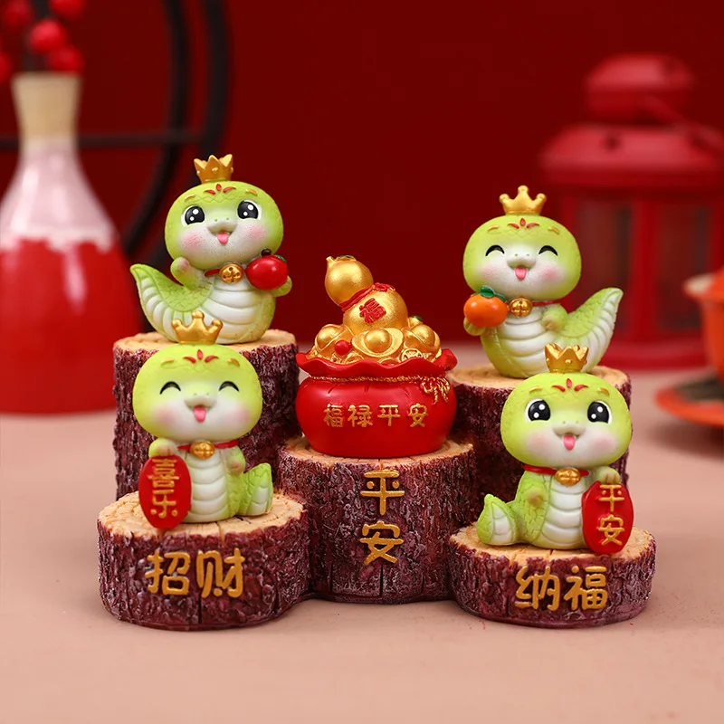 2025 Новый год китайский весенний фестиваль орнамент статуя змеи китайское