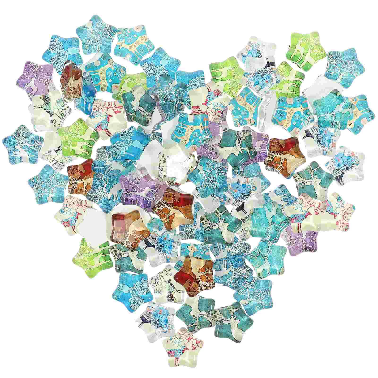 

Glass Jewelry Patchesmaking Luminous Gemstone Beads Dome Tileseyes Flat Star Mosaic Magnify Patch Diy Material Domed Crafts
