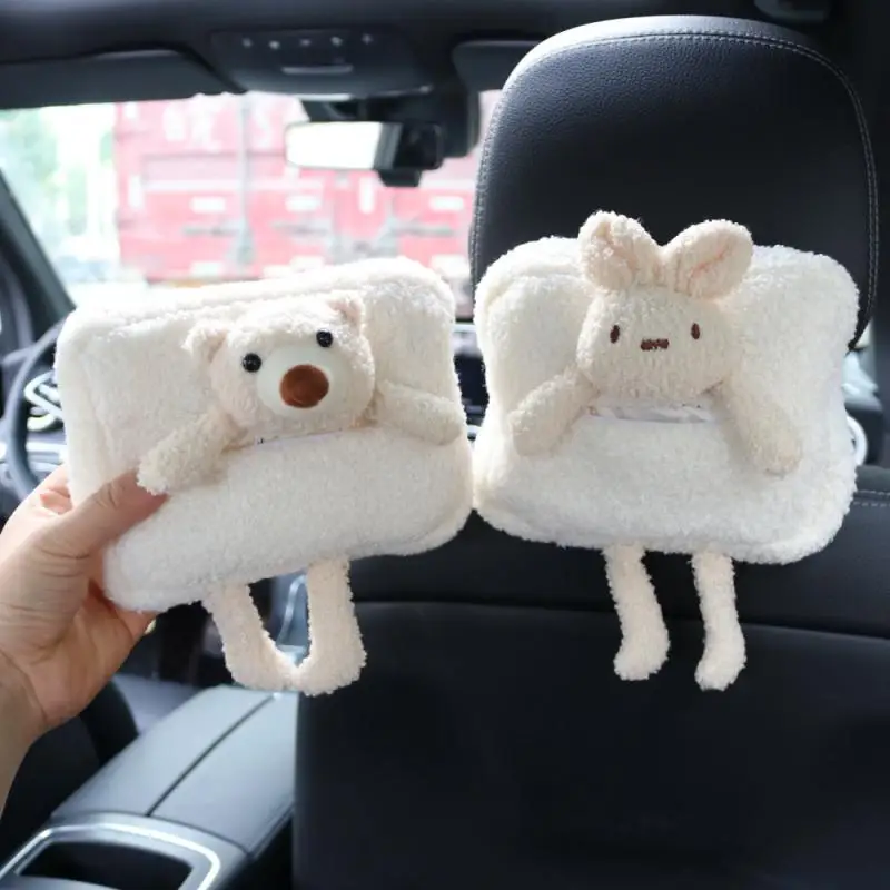 

Car Tissue Box Convenient Cute Cartoon Car Drawer Box Zipper Design Universal Car Armrest Box Automobile Decoration Accessories