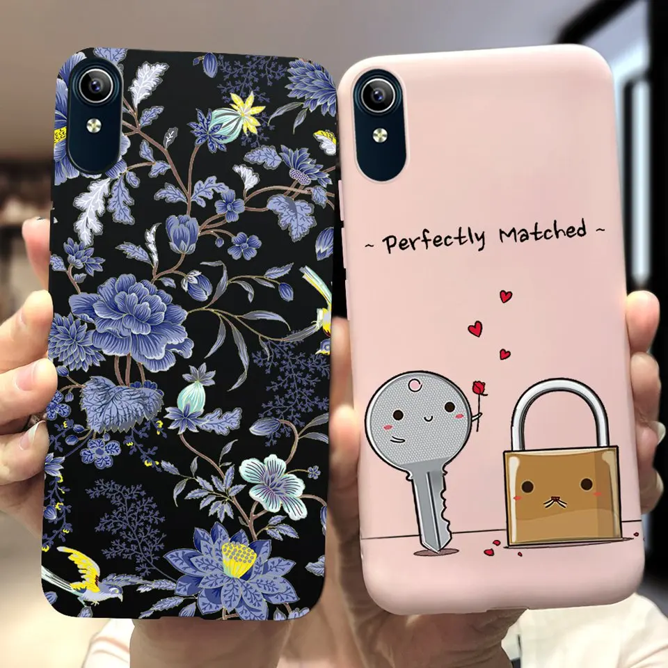 Чехол для оболочки Vivo Y1s, мягкий силиконовый чехол из ТПУ для VIVO Y90, Y1 s, VivoY1s, 2020, Y 90, оболочка с цветочным сердцем