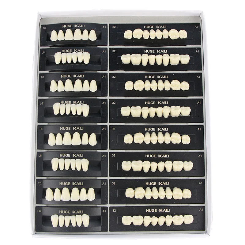 

4/12/16sets /box Dental Resin Teeth Posterior Anterior Full Mouth Denture Teeth Large Size 2 Layers Economical Teeth