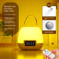 creative clock remote control night led baby childrens bedroom bedside lamp usb charging remote control table lamp kids gift
