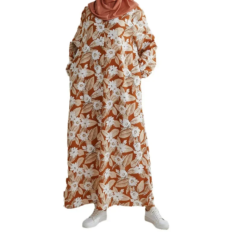 Женская длинная мусульманская абайя Рамадан марокканские арабские карманы