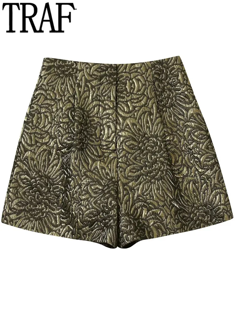 

TRAF Women's Shorts High Waist Bermuda Shorts Woman Streetwear Casual Shorts Baggy Vintage Mini Short Autumn Fashion Short Pants