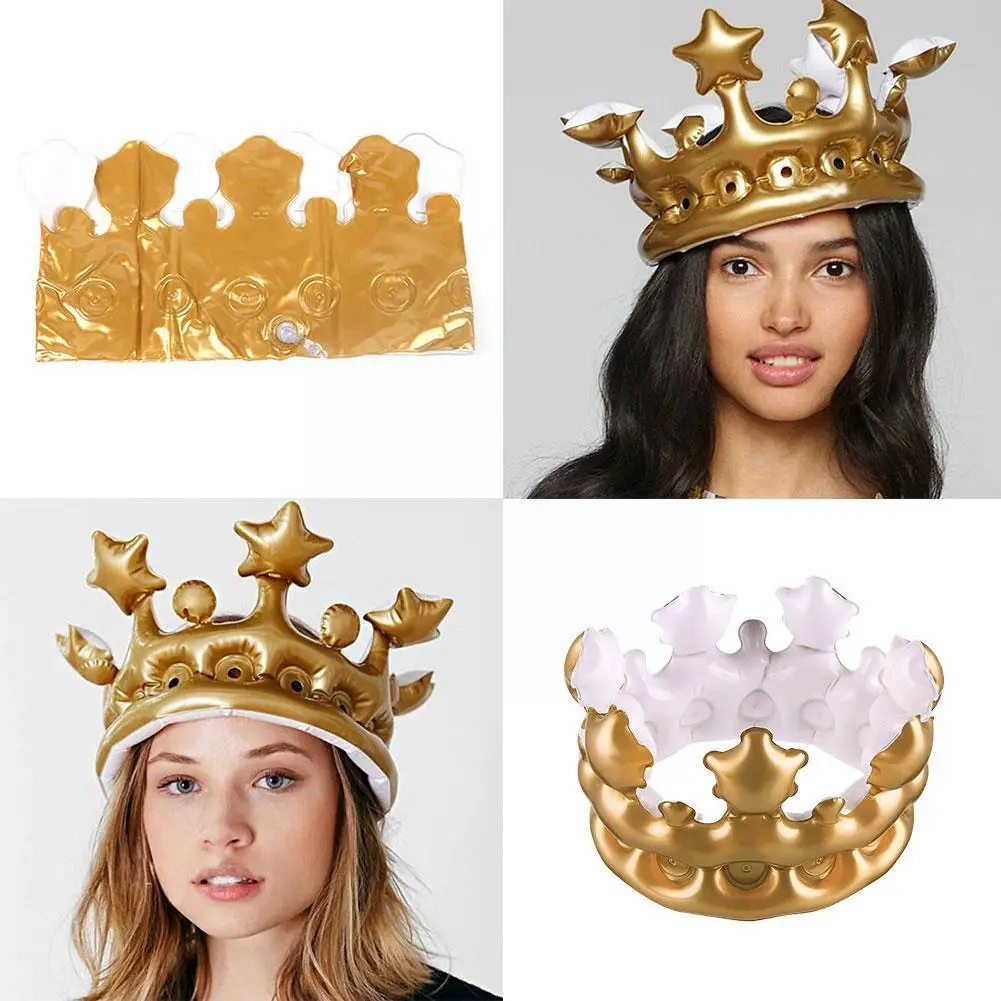 

1pcs Reative Custom Inflatable Crown Inflated Hat Event Birthday / Stadium Kids Supplies Festival Props Party Decoration Q3n6