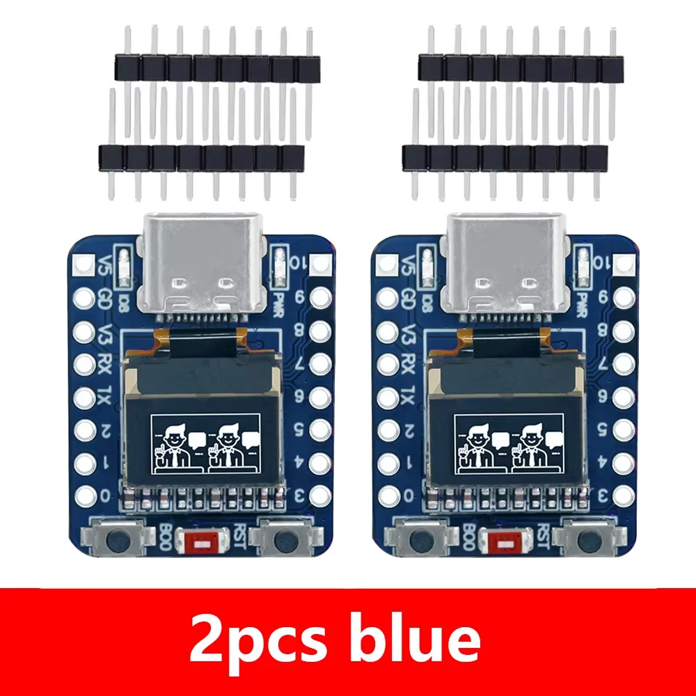 Фото Плата разработки MINI ESP32-C3 с модулем Wi-Fi 2.4G и Bluetooth 4, 0.42-дюймовым OLED-дисплеем, 4 МБ флеш-памяти, керамической антенной, USB Type-C, ESP32 C3 №3