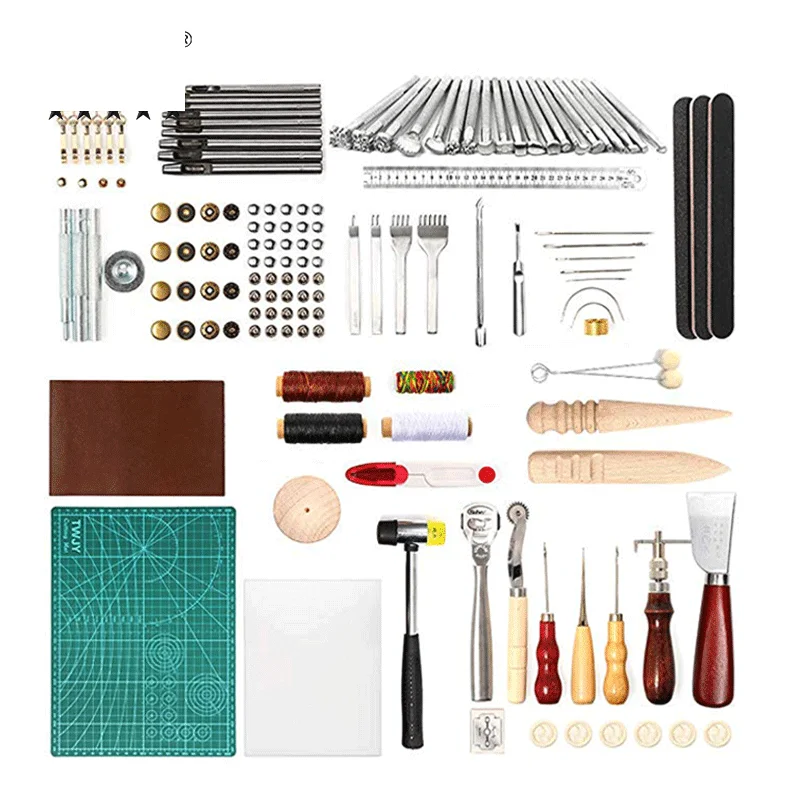 

No.49 Handmade Leather Hand-sewn Set Tool Novice DIY