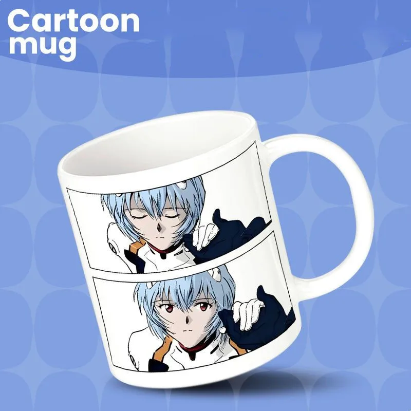 Фото Кружка Kawaii Rei Ayanami 350 мл, различные стили, Neon Genesis Evangelion, милая аниме-кружка из керамики для кофе и воды, идеальный подарок для фанатов №1
