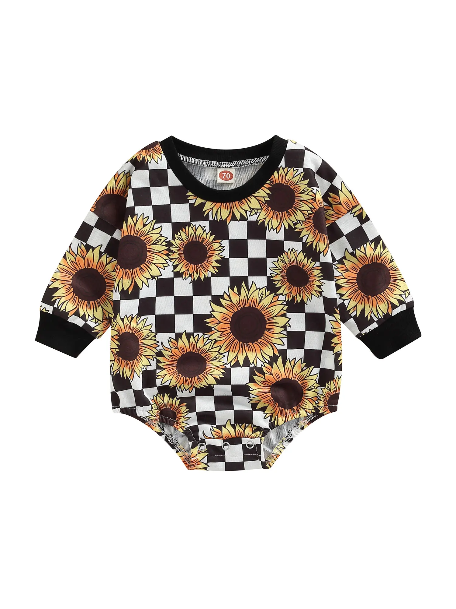 

Одежда для маленьких девочек и мальчиков, толстовки с круглым вырезом и длинными рукавами, комбинезон, боди с принтом подсолнухов, рубашки, ...