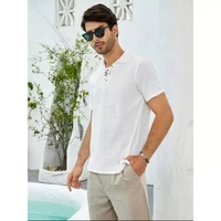 sleeves cotton linen shirt tops m 3xl 2022 new mens v neck solid color linen shirts male summer casual short