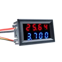dc 100v 200v 10a 0 28 mini digital voltmeter ammeter 4 bit 5 wires voltage current meter tester blue red dual led display